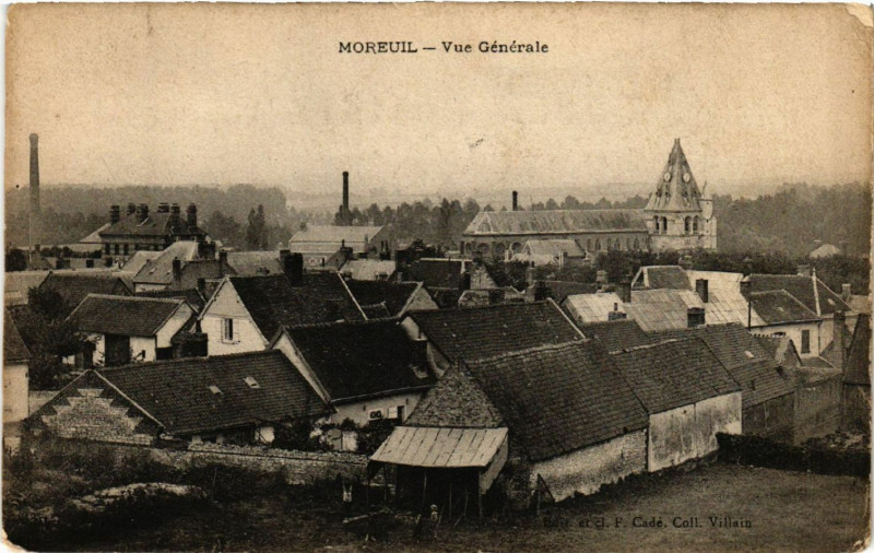Carte postale ancienne Moreuil - Vue générale à Moreuil