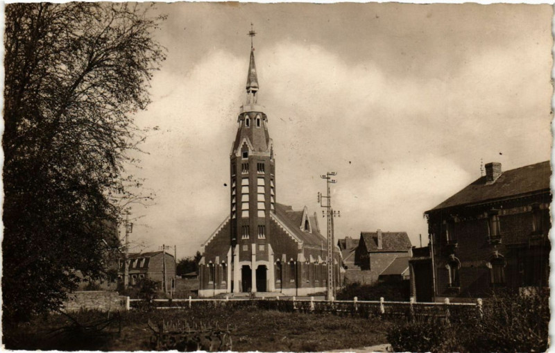 Carte postale ancienne Mecharicourt - L'Eglise