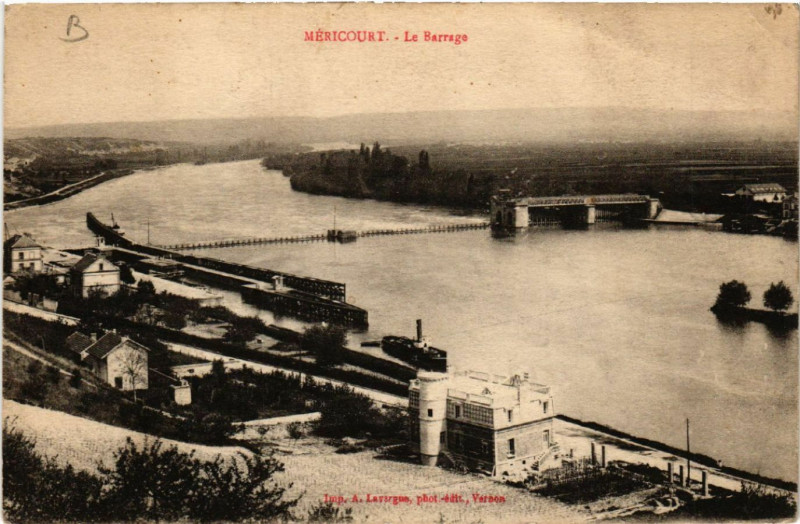 Carte postale ancienne Mericourt - Le Barrage