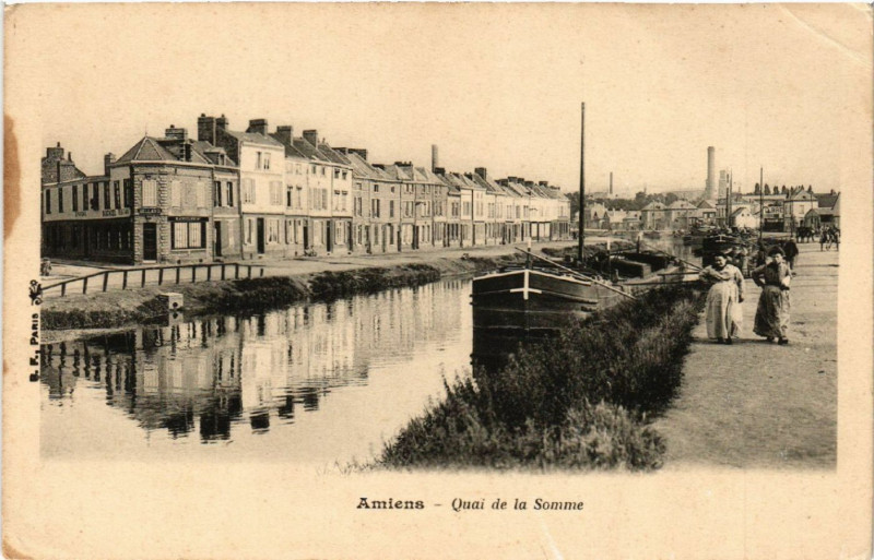 Carte postale ancienne Amiens - Quai de la Somme à Amiens