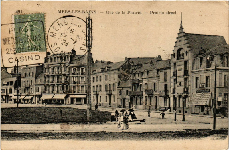 Carte postale ancienne Mers-les-Bains - Rue de la Prairie - Prairie stréet à Mers-les-Bains
