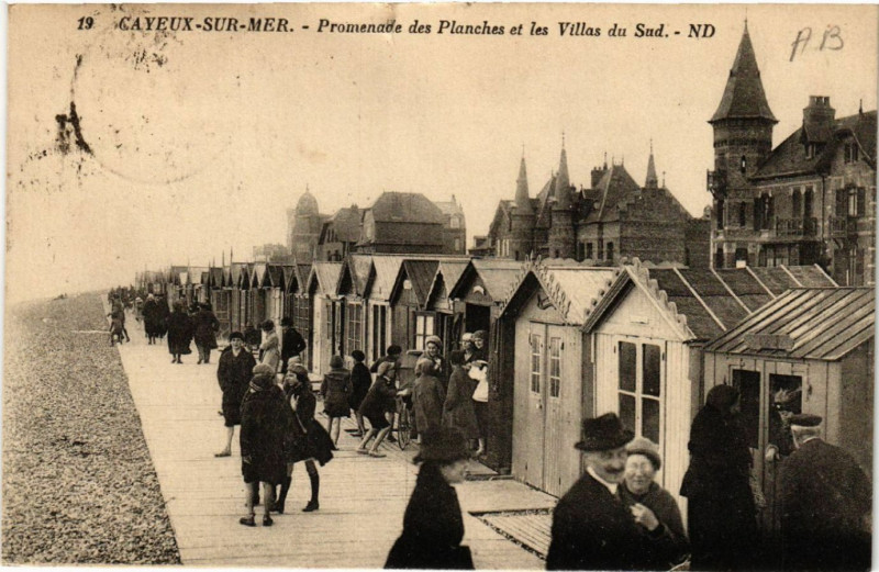 Carte postale ancienne Cayeux-sur-Mer - Promenade des Planches et les Villas du Sud à Cayeux-sur-Mer