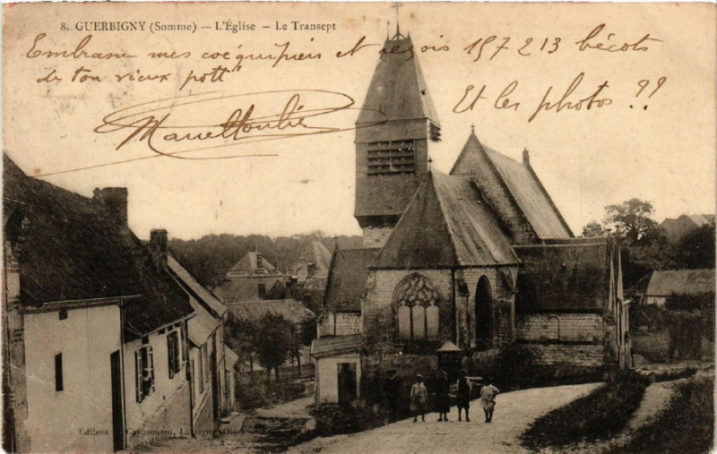 Carte postale ancienne Guerbigny - L'Eglise - Le Transept à Guerbigny