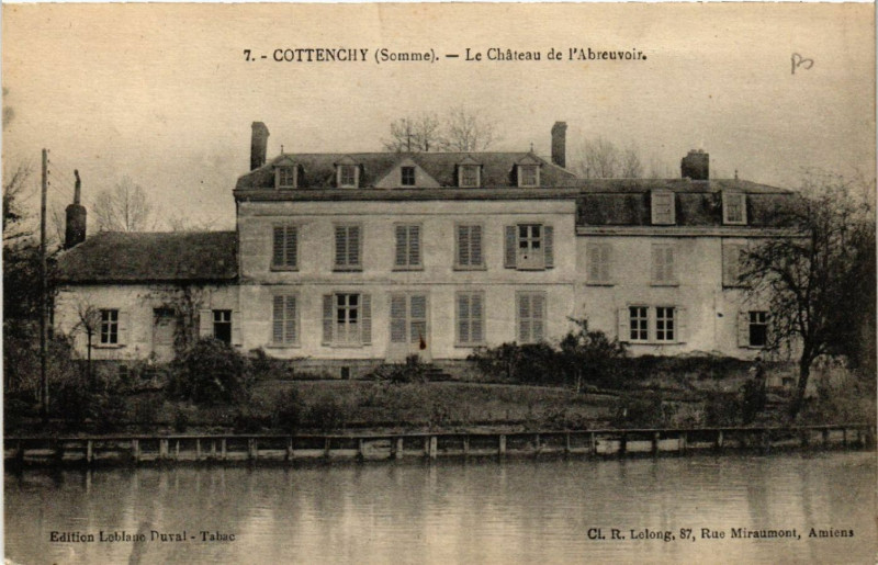 Carte postale ancienne Cottenchy - Le Chateau de l'Abreuvoir à Cottenchy