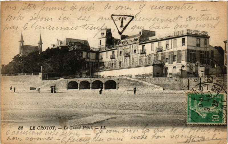 Carte postale ancienne Le Crotoy - Le Grand Hotel au Crotoy