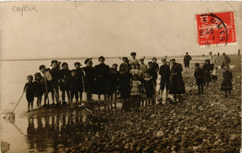 Carte postale ancienne Cayeux - 1909 carte photo à Y