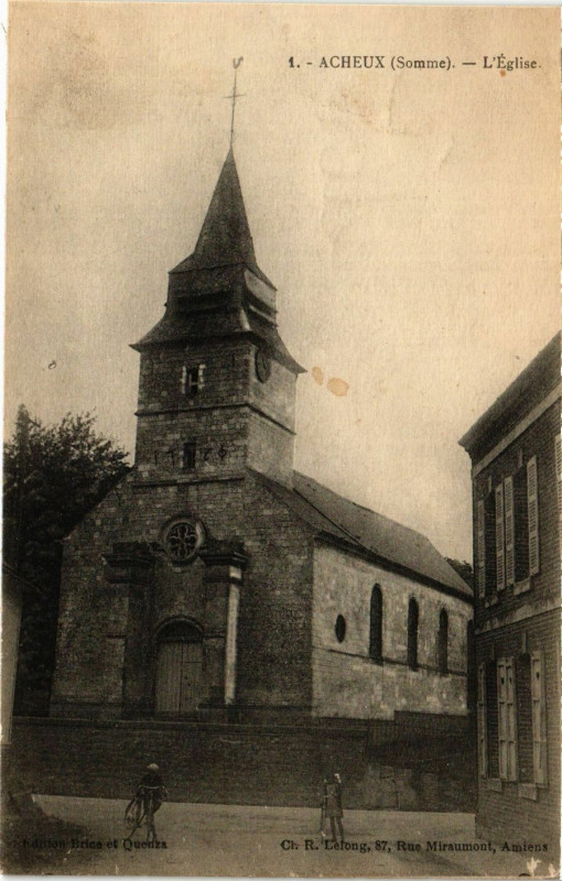 Carte postale ancienne Acheux - L'Eglise