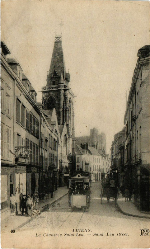 Carte postale ancienne Amiens - La Chaussée Saint-Leu - Saint-Leu Stréet à Amiens
