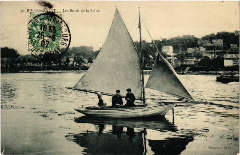 Carte postale ancienne Billancourt - Les Bords de la Seine à Billancourt