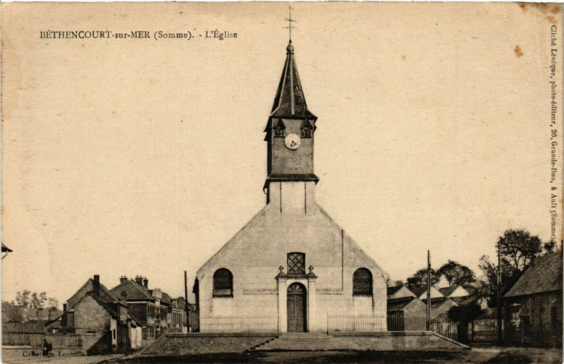 Carte postale ancienne Bethencourt-sur-Mer - L'Eglise à Béthencourt-sur-Mer