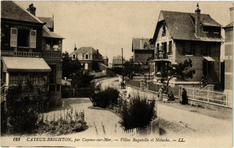 Carte postale ancienne Cayeux - Brighton par Cayeux-sur-Mer - Villas Bagatelle et Nelusko à Cayeux-sur-Mer