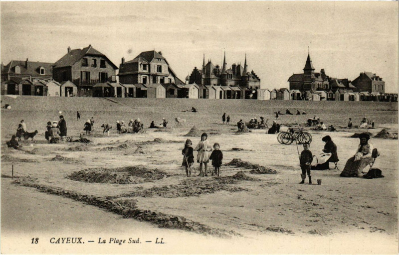 Carte postale ancienne Cayeux - La Plage Sud à Y