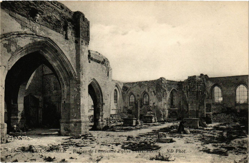 Carte postale ancienne Cayeux-sur-Mer - Ruines de l'ancienne Eglise (Xiii siecle) à Cayeux-sur-Mer