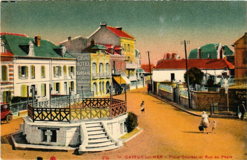 Carte postale ancienne Cayeux-sur-Mer - Prise Courbet et Rue du Phare à Cayeux-sur-Mer