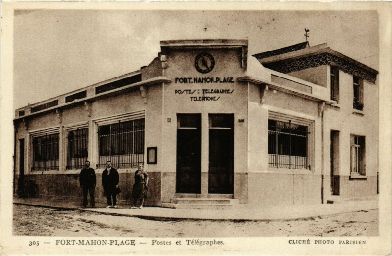 Carte postale ancienne Fort-Mahon-Plage - Postes et Telegraphe à Fort-Mahon-Plage