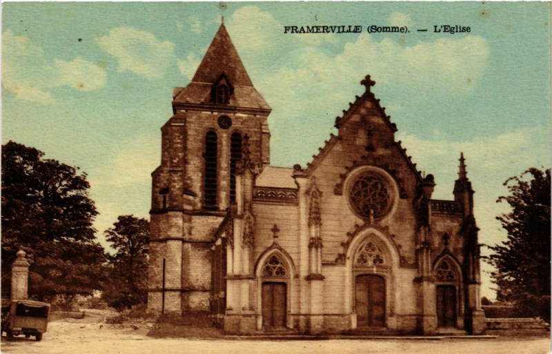 Carte postale ancienne Framerville - L'Eglise