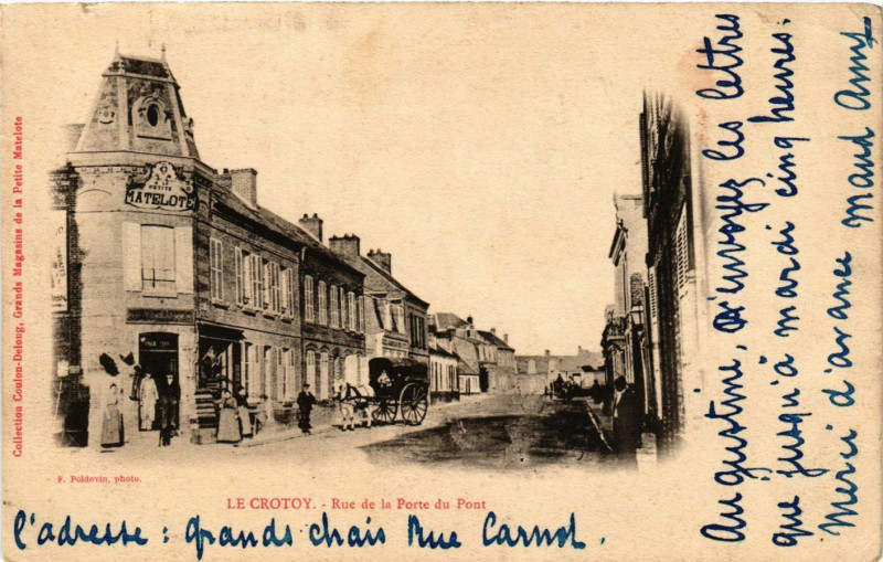 Carte postale ancienne Le Crotoy - Rue de laPorte du Pont au Crotoy