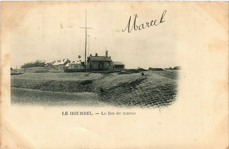 Carte postale ancienne Le Hourdel - Le feu de marée