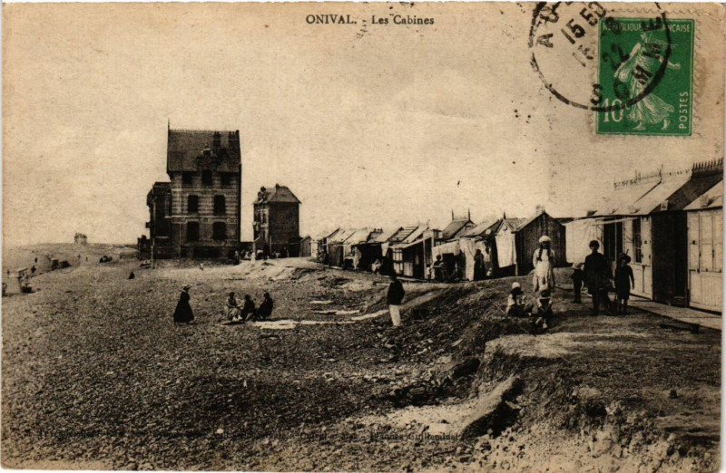 Carte postale ancienne Onival - Les Cabines