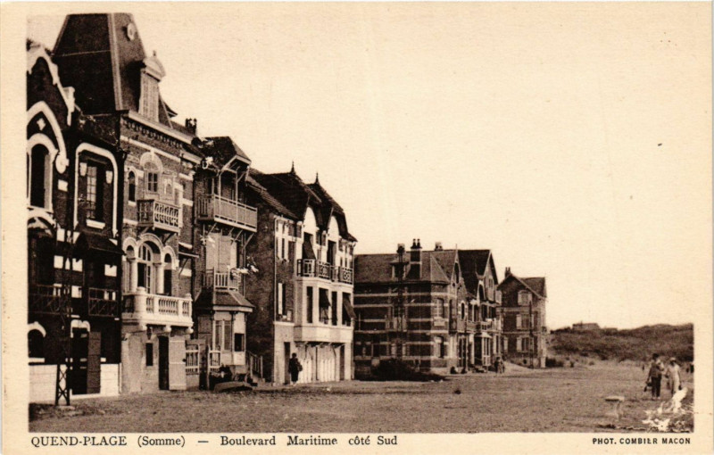 Carte postale ancienne Quend-Place - Boulevard Maritime cote Sud à Quend