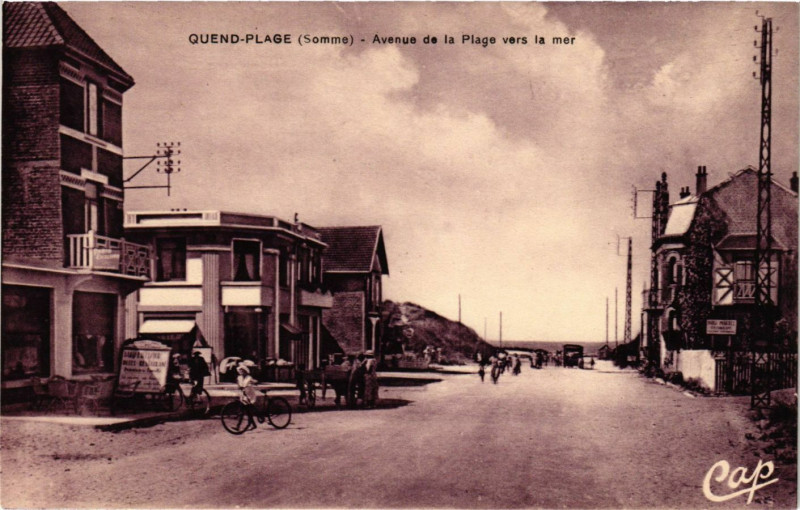 Carte postale ancienne Quend-Plage - Avenue de la Plage vers la mer à Quend