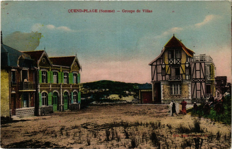 Carte postale ancienne Quend-Plage - Groupe de Villas à Quend