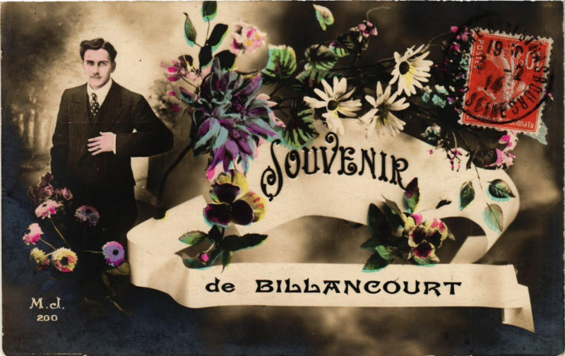 Carte postale ancienne Souvenir de Billancourt à Billancourt