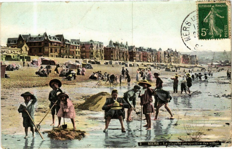 Carte postale ancienne Ed. Aqua 3 Mers La Plage et perspective des Villas