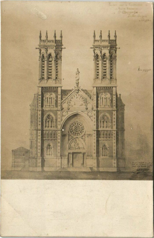 Carte postale ancienne Carte photo Calais Eglise à Calais