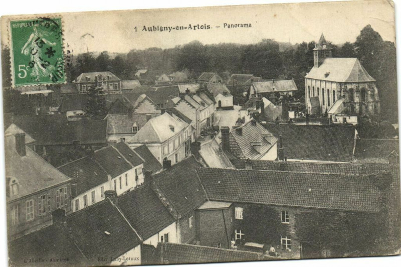 Carte postale ancienne Aubigny Artois-Panorama