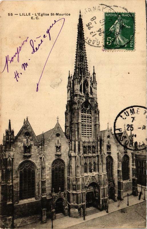 Carte postale ancienne Lille L'Eglise Saint-Maurice à Lille