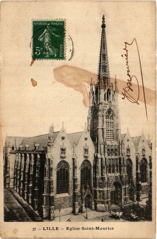 Carte postale ancienne Lille Eglise Saint-Maurice à Lille