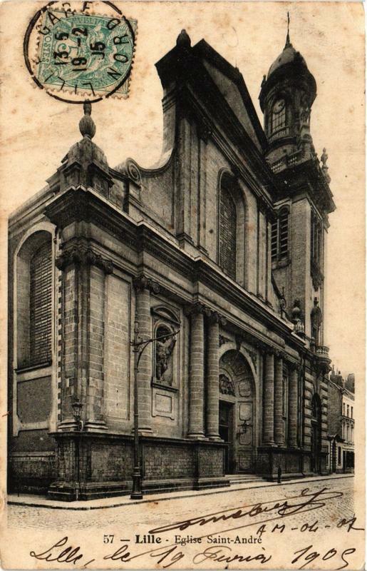 Carte postale ancienne Lille Eglise Saint-Andre à Lille