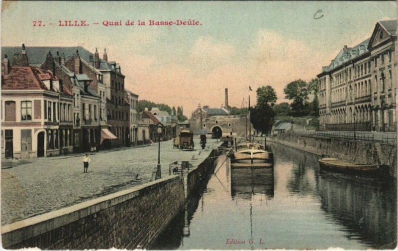 Carte postale ancienne Lille Quai de la Basse-Deule à Lille