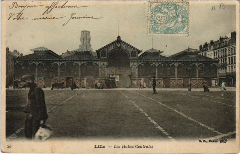 Carte postale ancienne Lille Les Halles Centrales à Lille