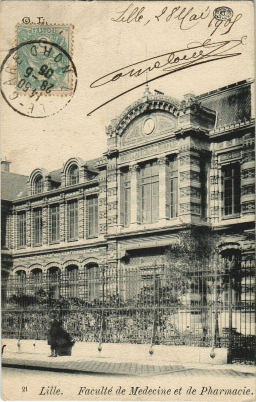 Carte postale ancienne Lille Faculté de Medecine et de Pharmacie à Lille