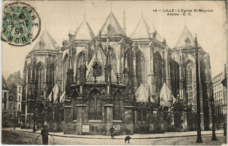 Carte postale ancienne Lille Eglise Saint-Maurice. Abside à Lille