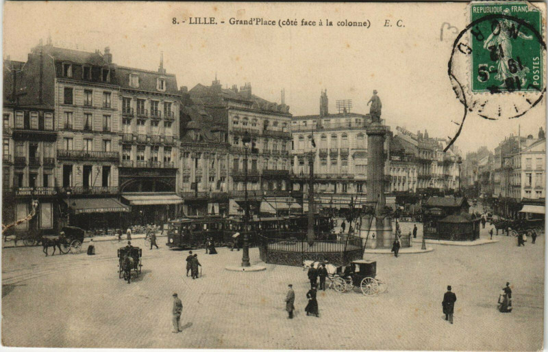 Carte postale ancienne Lille Grand'Place à Lille