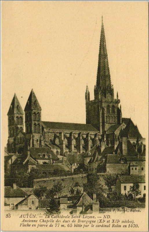 Carte postale ancienne Autun La Cathedrale Saint-Lazare France à Autun