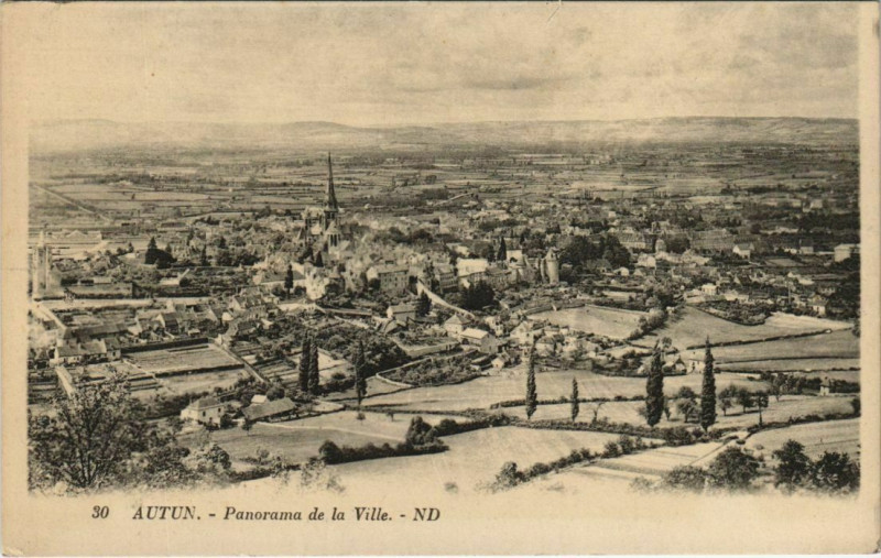 Carte postale ancienne Autun Panorama de la Ville France à Autun