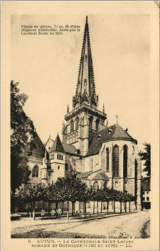 Carte postale ancienne Autun La Cathedrale Saint-Lazare France à Autun