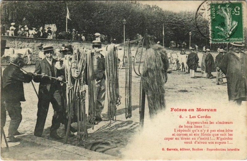 Carte postale ancienne Foires en Morvan - Les Cordes