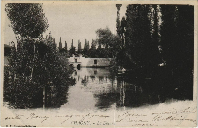 Carte postale ancienne Chagny La Dheune à Chagny