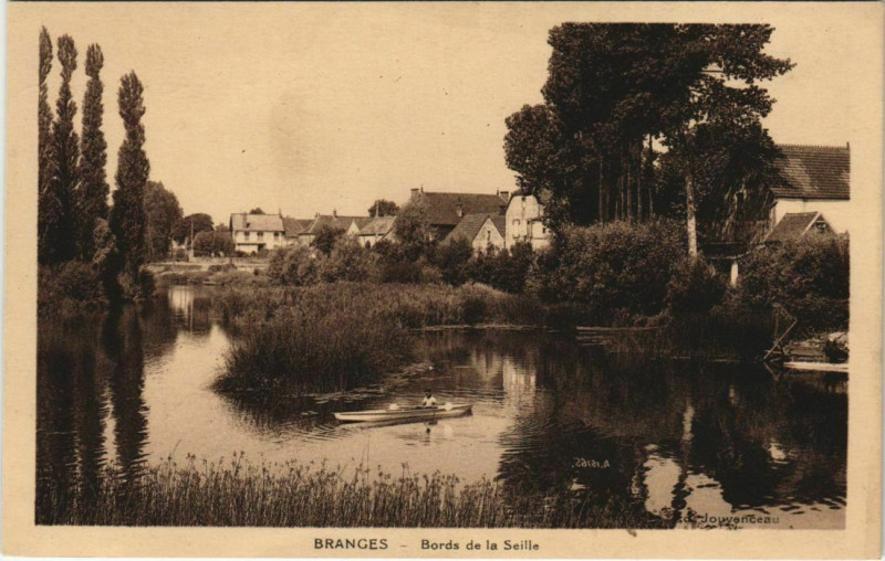 Carte postale ancienne Branges Bords de la Seille à Branges