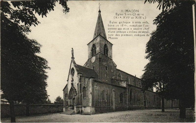 Carte postale ancienne Macon Eglise Saint-Clement