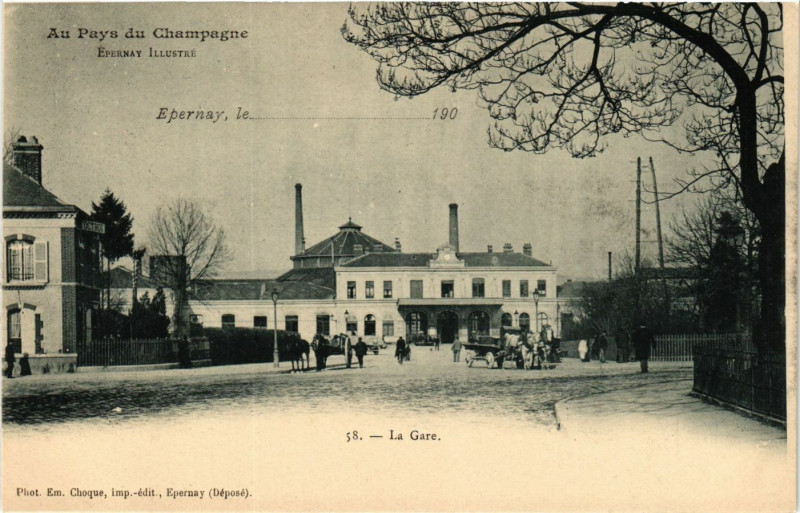 Carte postale ancienne Epernay Illustré - La Gare à Épernay