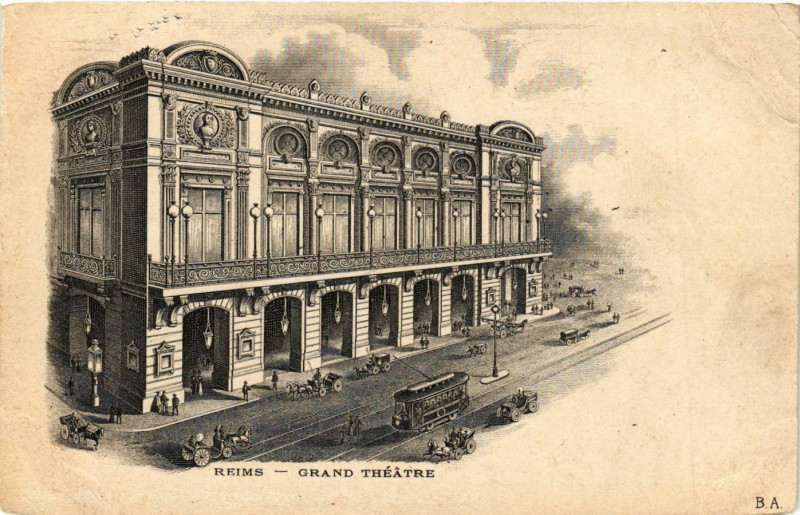 Carte postale ancienne Reims - Grand Theatre à Reims