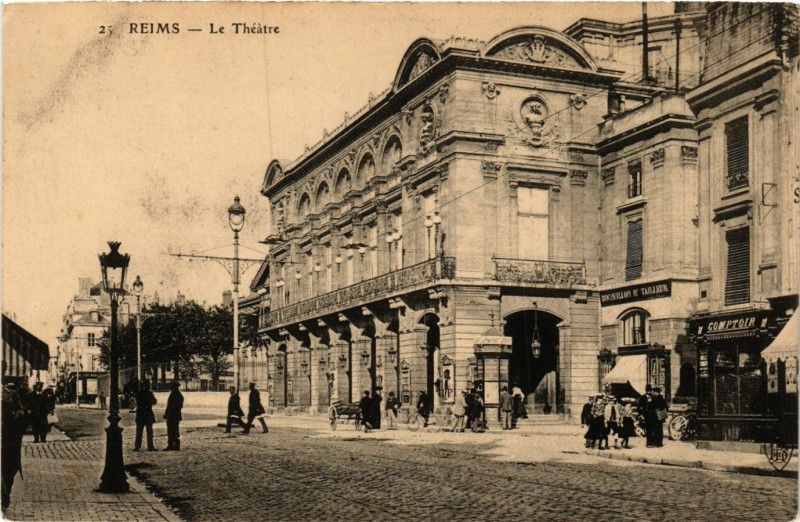 Carte postale ancienne Reims - Le Théatre à Reims