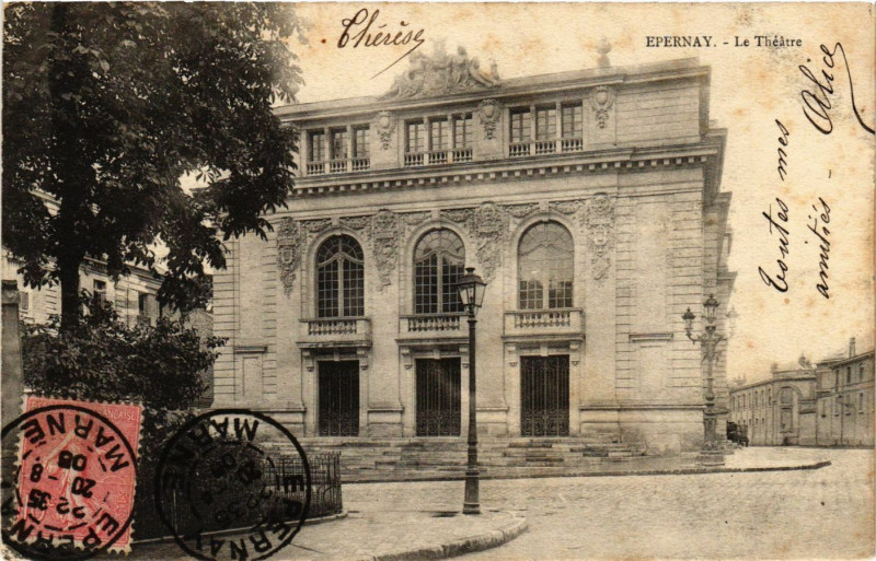 Carte postale ancienne Epernay - Le Theatre à Épernay