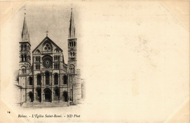Carte postale ancienne Reims - L'Eglise Saint-Remi à Reims